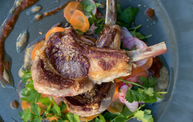 Lamb Chops with Carrot and Parsley Salad 