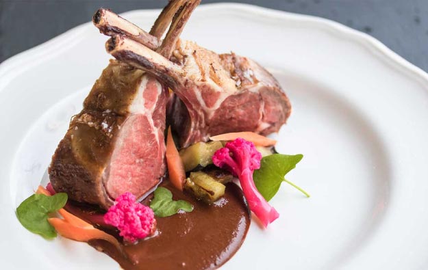 Rack of Lamb with Chocolate-Chile Sauce